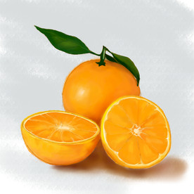 橘子橙子手绘图片