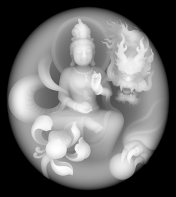 椭圆降龙观音佛祖莲花神龙护主