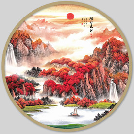 圆形山水图片