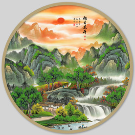 圆形山水图片