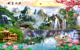 流水生财装饰画
