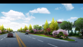 道路绿化景观设计鸟瞰图