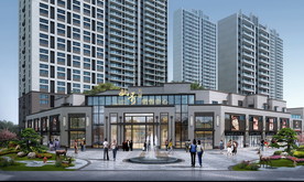 销售中心入口景观设计效果图