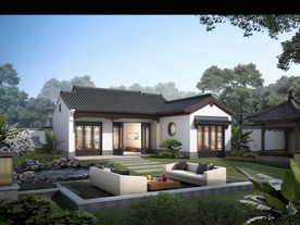 中式别墅景观设计效果图