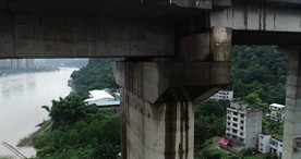 金沙江大桥航拍素材