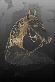 现代北欧烁金金色骏马油画装饰画