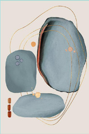 现代北欧抽象几何油画玄关装饰画