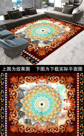 时尚美式民族纹样图案地毯