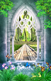 深林3D立体玄关背景墙装饰画