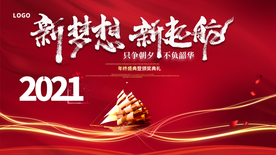 新梦想新起航年会展板