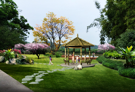 乡村绿化景观设计效果图