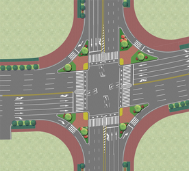 道路交叉口绿化设计彩平