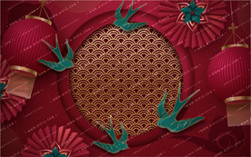 矢量团拜底图春联窗花