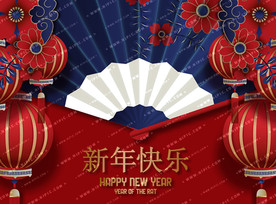 矢量团拜底图春联窗花