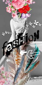 时尚美女羽毛装饰画玄关