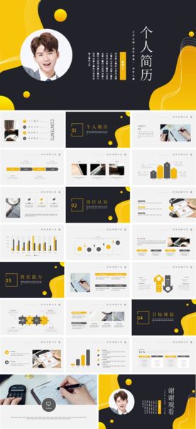 求职学生个人简历PPT素材