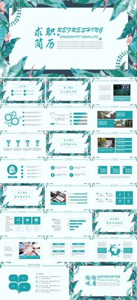 求职学生个人简历PPT素材