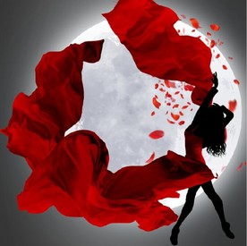 现代北欧红裙舞蹈美女装饰画