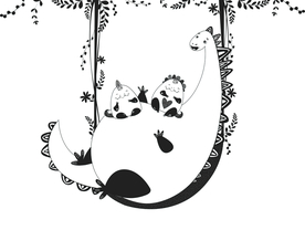 卡通恐龙背景墙