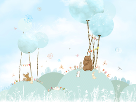 卡通动物背景墙