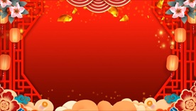 红色舞台背景视频 新年视频