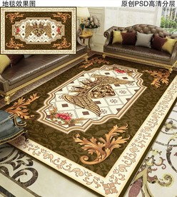 欧式花纹复古地毯