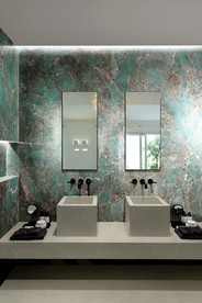 岩板瓷砖空间效果图 亚马逊绿