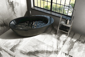 岩板瓷砖空间效果图 熊猫白