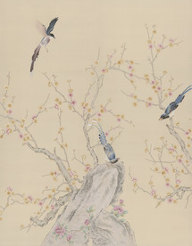 纯手绘超高清梅花背景墙