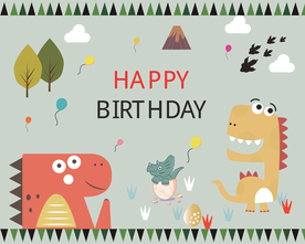 恐龙生日海报