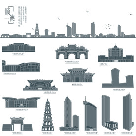 顺德地标建筑剪影