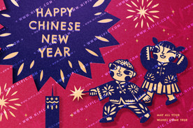 矢量手绘花灯底图主K