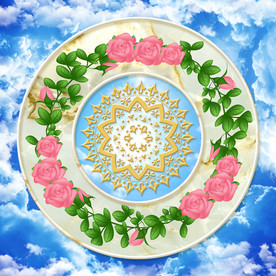 石纹蓝天白云天花板背景墙