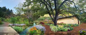 溪流花境景观设计效果图