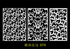 中式镂空花型 底纹边框 雕刻花