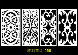 中式镂空花型 底纹边框 雕刻花