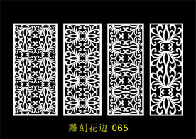 中式镂空花型 底纹边框 雕刻花