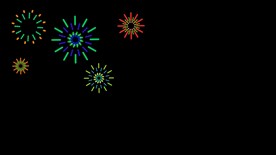 mg卡通彩色烟花绽放小动画视频