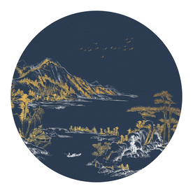 深色圆形装饰画