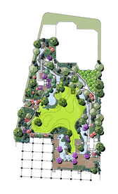 手绘风格酒店景观设计平面图