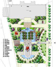 手绘风格小区景观设计平面图