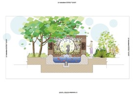 庭院景观立面图