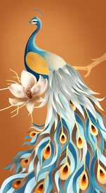 孔雀玄关装饰画