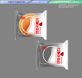 红豆餐包 平面展开分层文件