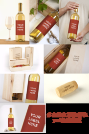 多角度红酒瓶样机分层psd模板