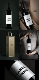 红酒瓶子多角度样机模板素材