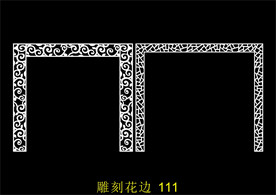中式镂空花型 底纹边框 雕刻花