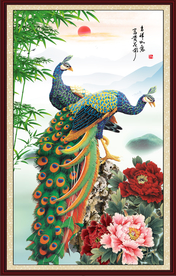 孔雀牡丹图