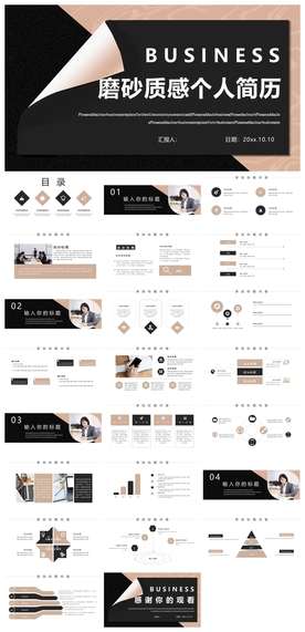 求职学生个人简历PPT素材