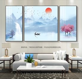 水墨山水装饰画新中式装饰画